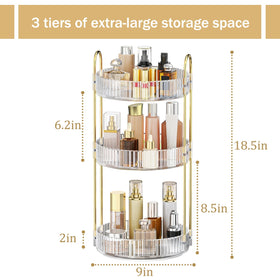 MOKANI organizer on bedroom vanity demonstrating neat styling and space saving