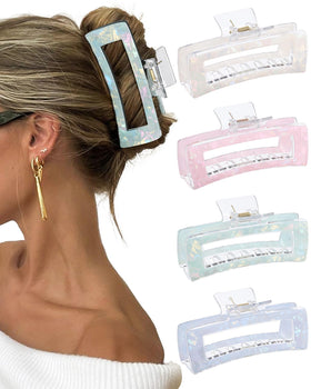 Molans front view of 4-piece clip pack showing colors and size, stylish and secure