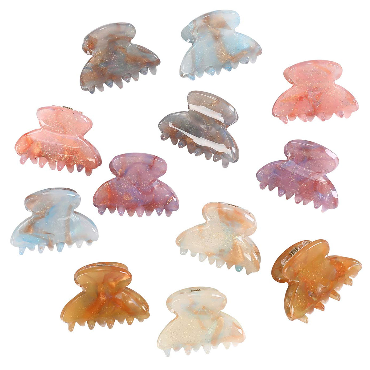 Molans front packaging showing 12 small sequin claw clips and clear display