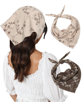 Molans front view of two-piece floral scarf set showing design and packaging benefits