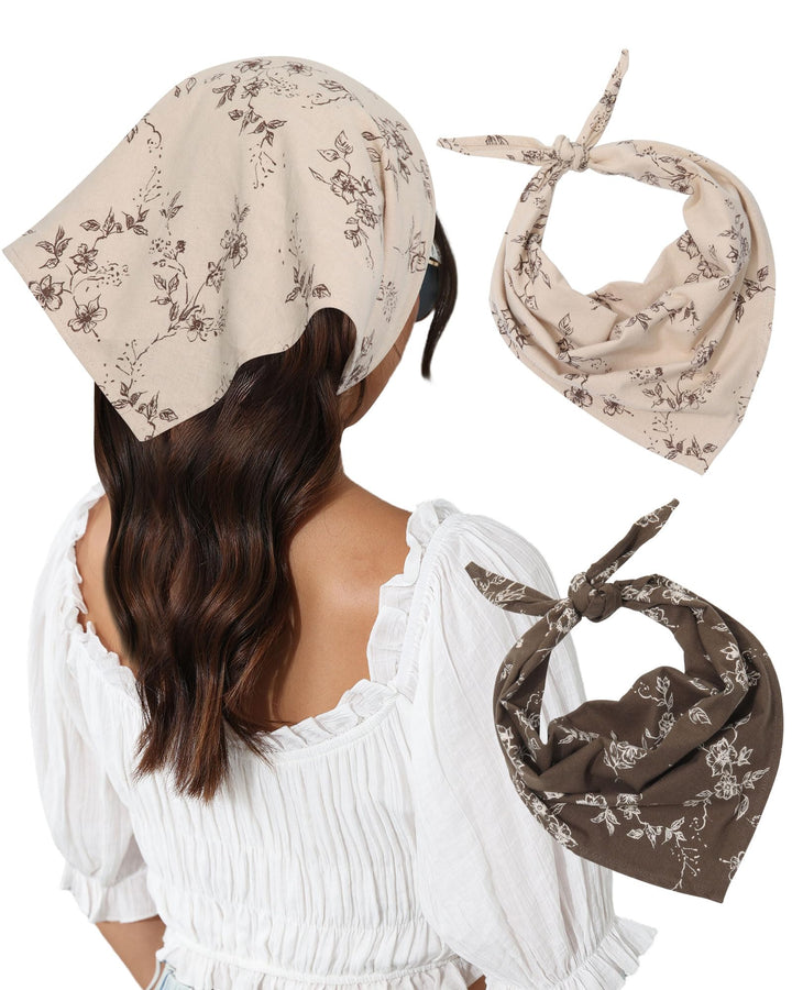 Molans front view of two-piece floral scarf set showing design and packaging benefits