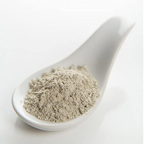 Molivera Organics measuring spoon with powder showing one-pound scale convenience