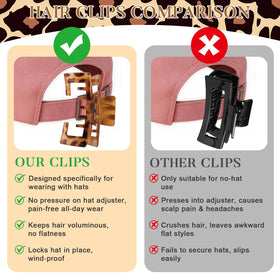 Molizummy clip used with trucker hat demonstrating hat-friendly fit