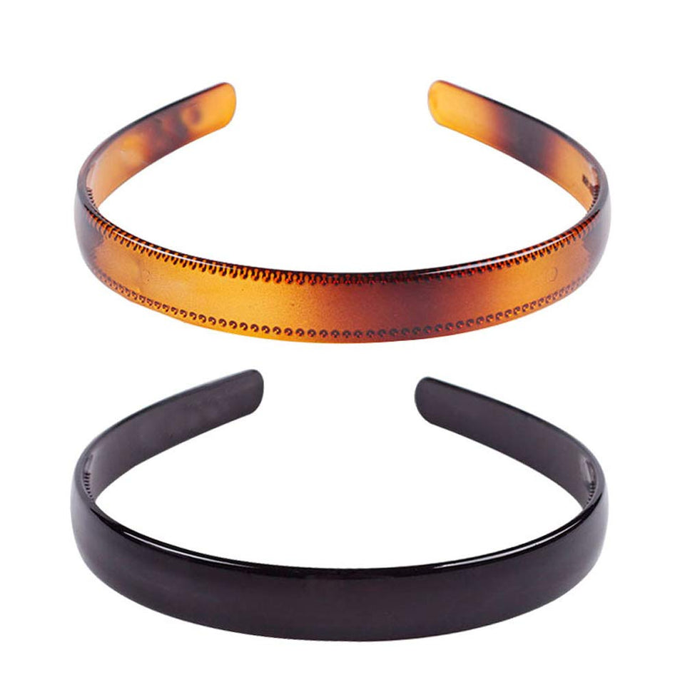 mollensiuer black and brown headbands front view shows sleek simplicity and versatility
