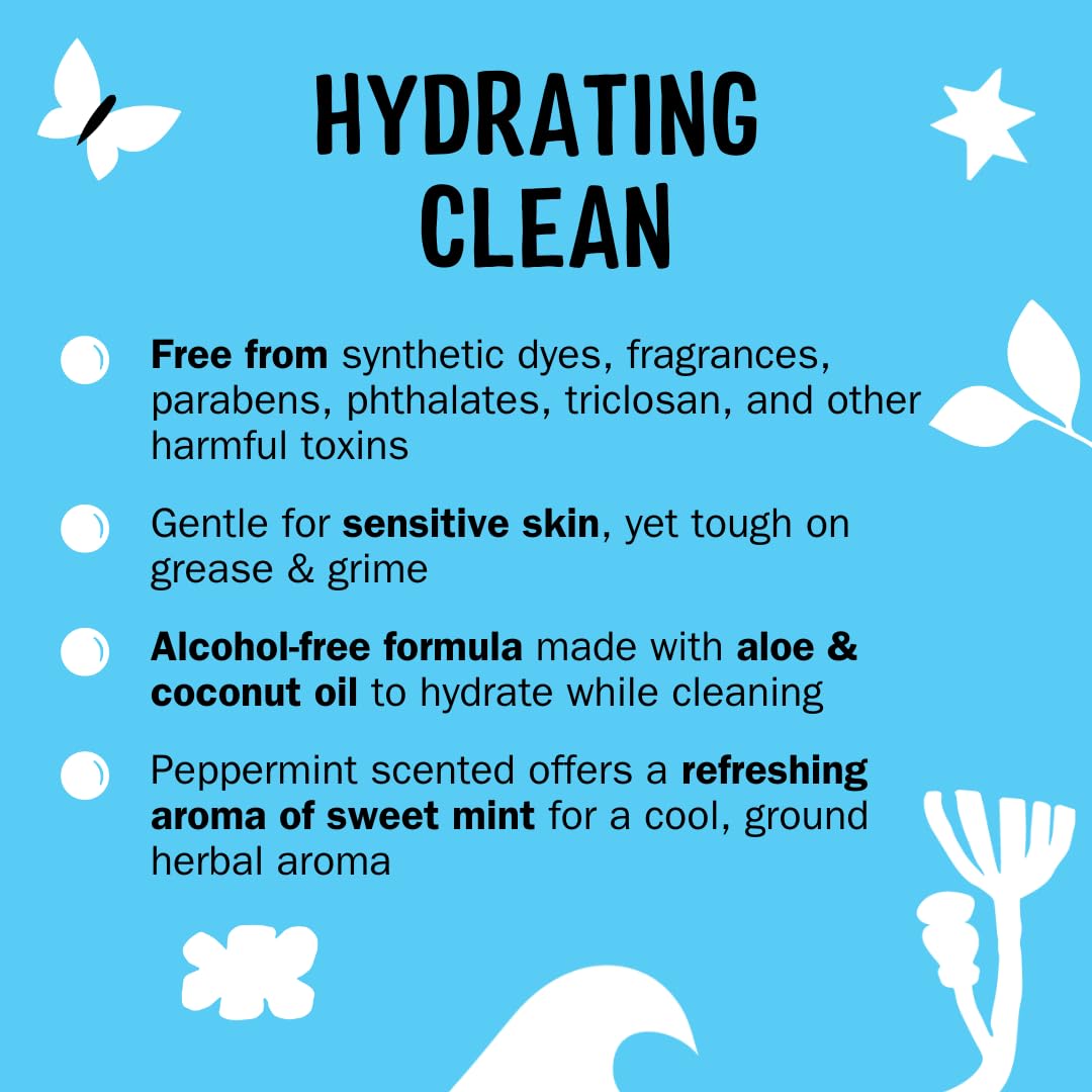 Molly's Suds foaming pump detail for easy single-hand dispensing benefit