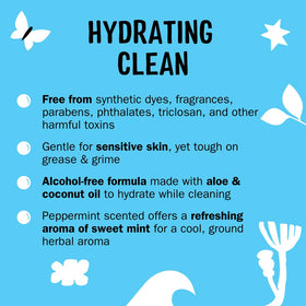 Molly's Suds foaming pump detail for easy single-hand dispensing benefit