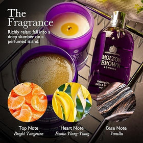 Molton Brown pump dispensing body wash highlighting easy application and convenience