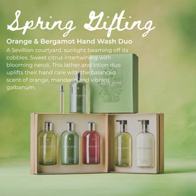 Molton Brown bottle label close-up highlighting fragrance notes and quality