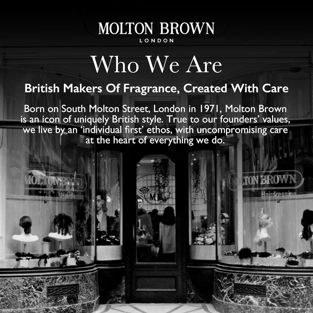 Molton Brown bottle held in hand for scale and travel-friendly 10 fl oz size