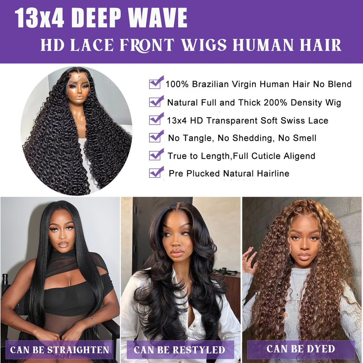 Momaksa deep wave texture close-up highlighting soft curls and no-tangle finish