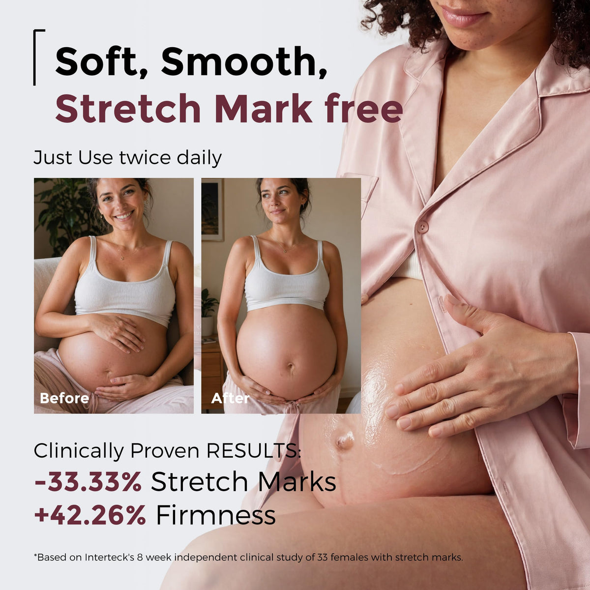 Momcozy cream texture on spoon, demonstrates fast-absorbing, non-greasy feel
