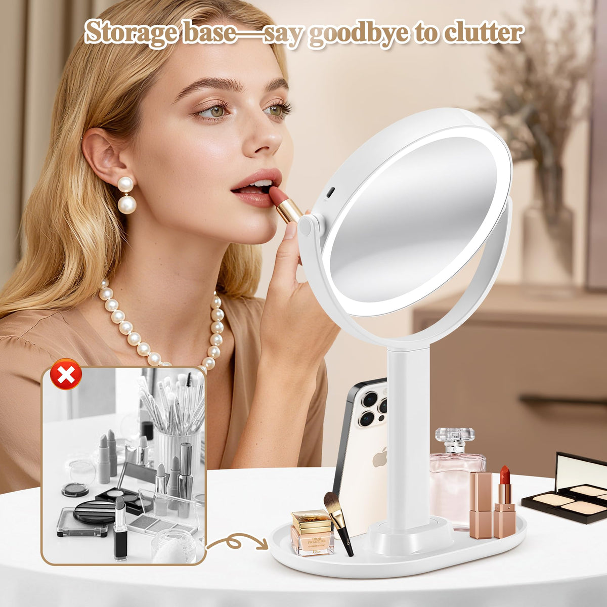 MOMOKUBA detached mirror used handheld for quick travel touch-ups benefit