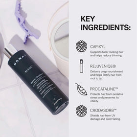 MONAT in-shower application photo showing efficient one-step wash and condition