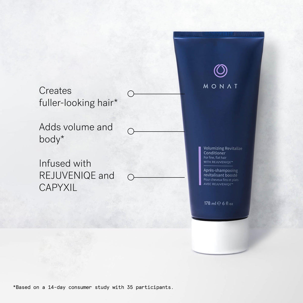 MONAT conditioner cream texture close-up showing lightweight hydration benefit