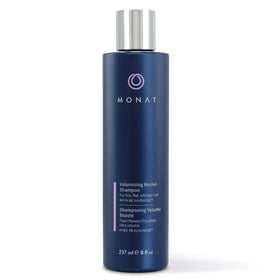 MONAT front bottle view showing compact volume-enhancing design and clear branding