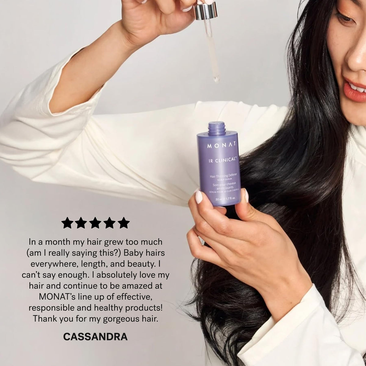 MONAT ingredients flatlay showing key actives and natural-derived benefits