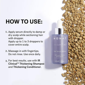 MONAT bottle on bathroom shelf in lifestyle scene, integrates into routine