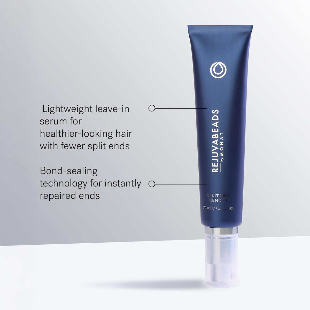 MONAT Rejuvabeads being dispensed onto hands demonstrating easy application benefit