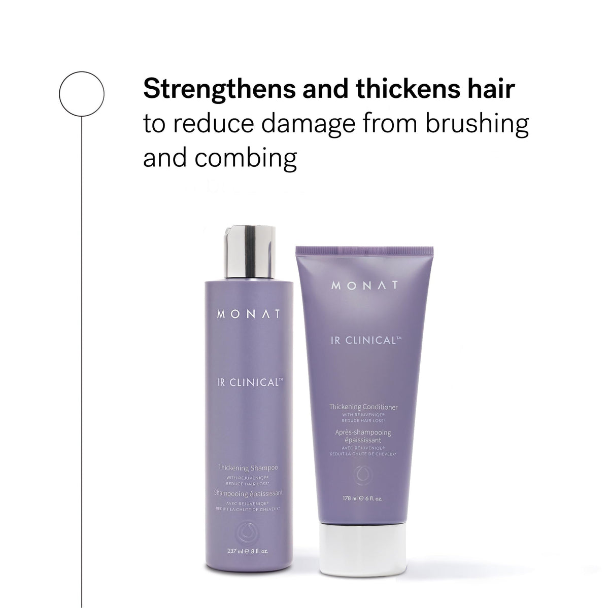 MONAT shampoo label close-up highlighting ingredients and benefits