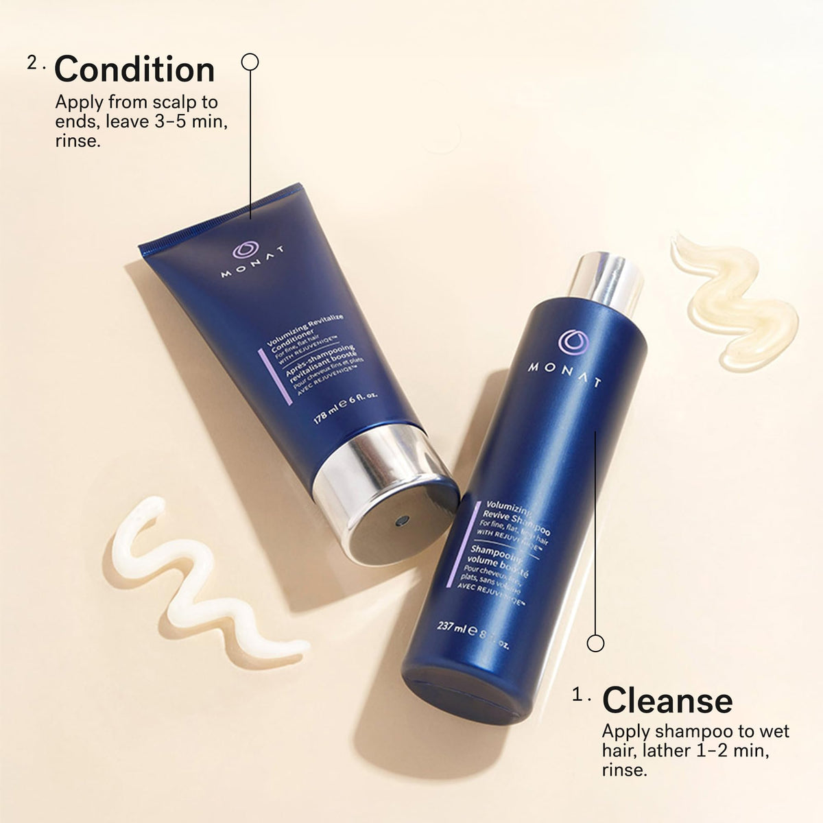 MONAT styled hair after use lifestyle shot showing enhanced volume and shine