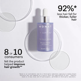 MONAT serum texture on palm, lightweight consistency for non-greasy finish