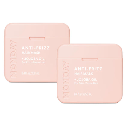 MONDAY HAIRCARE front packaging showing dual 250 mL jars and clear labeling for easy choice