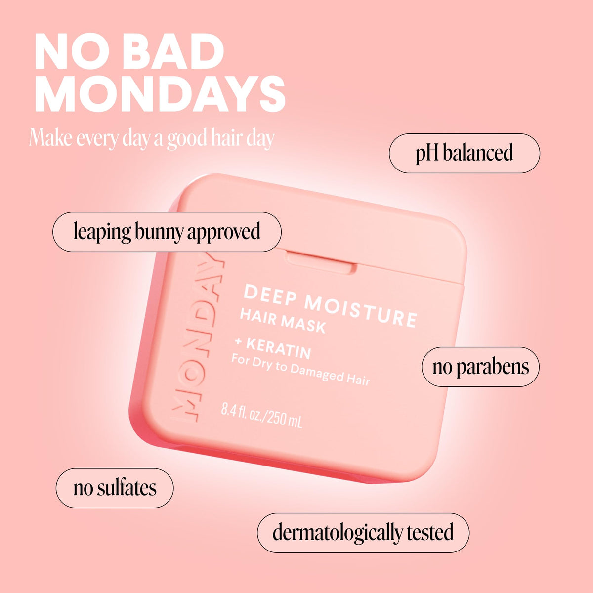 MONDAY HAIRCARE being applied to damp hair in salon for improved manageability benefit