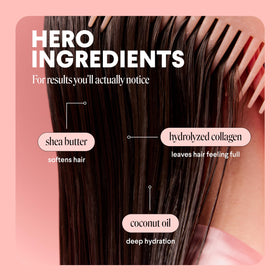 MONDAY HAIRCARE bottle label detail highlighting ingredients and product benefits
