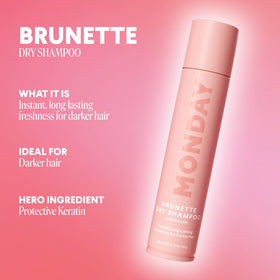 MONDAY HAIRCARE BRUNETTE nozzle close-up demonstrating fine mist for even oil absorption