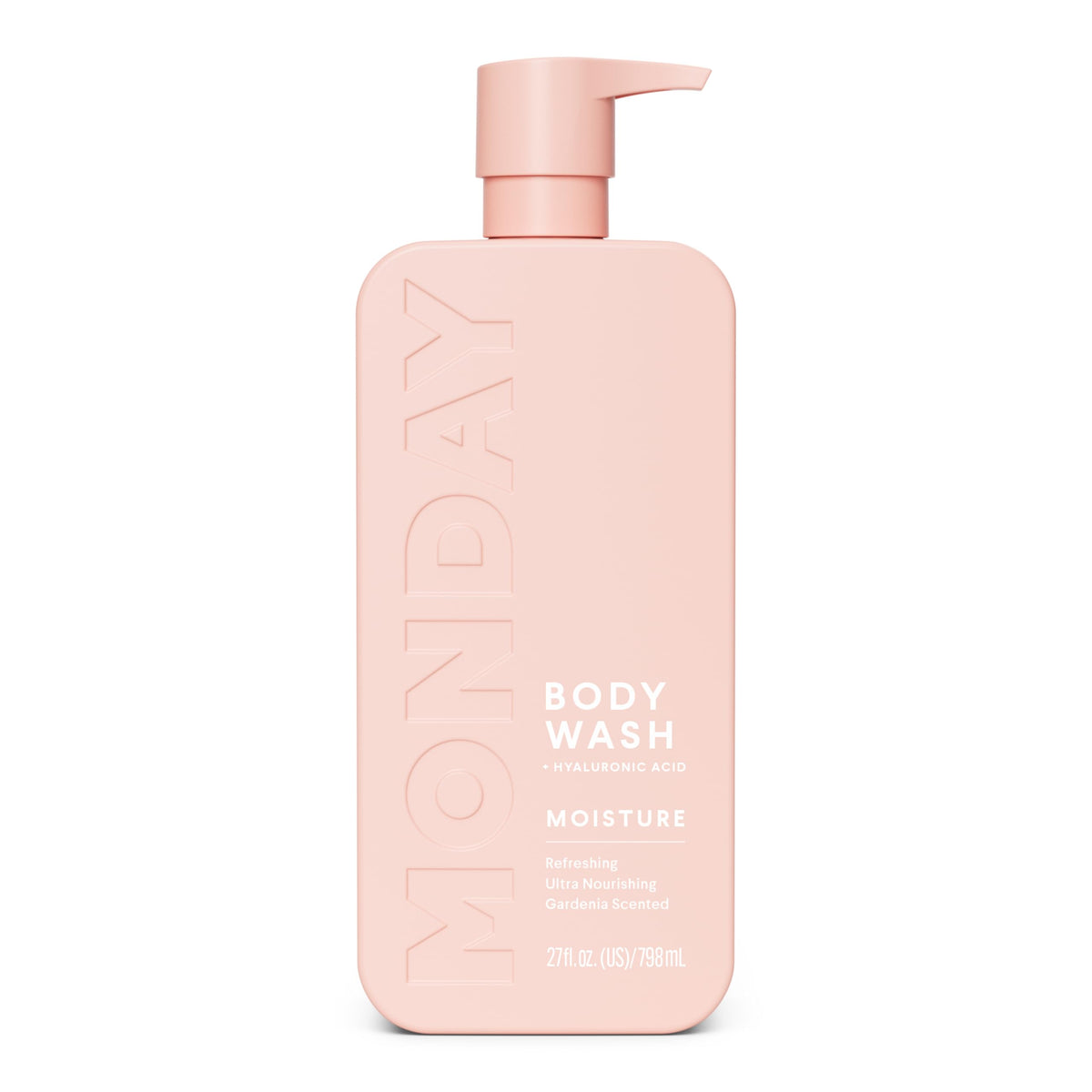 MONDAY HAIRCARE front packaging showing bottle and branding, clear benefits