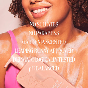 MONDAY HAIRCARE in-shower use with hand applying gel, shows gentle cleansing