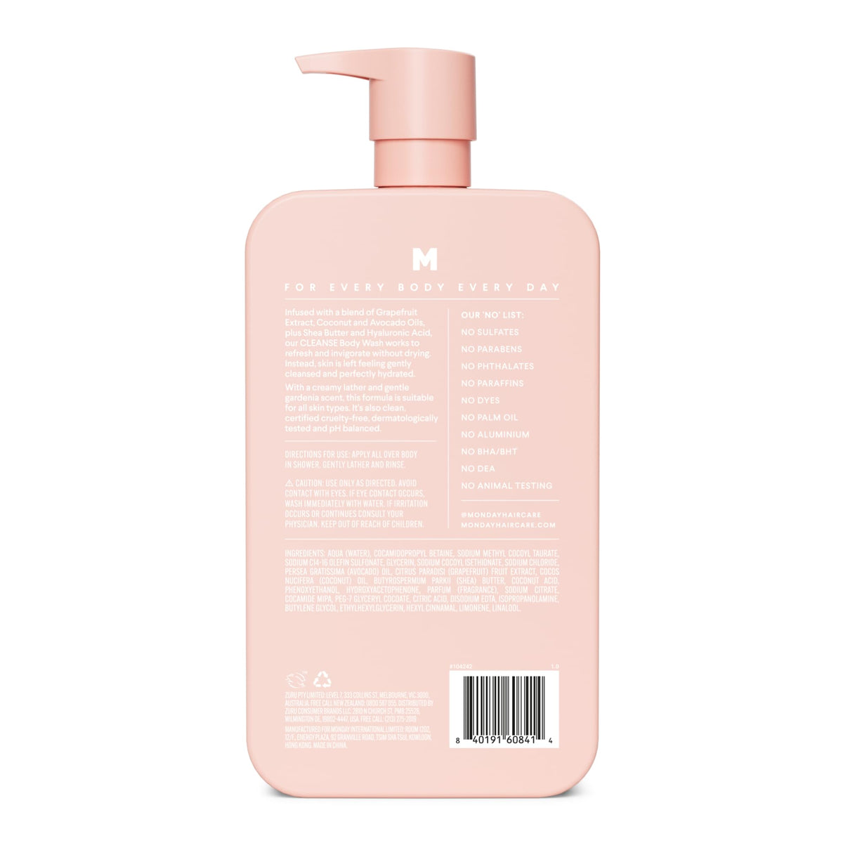 MONDAY HAIRCARE pump dispensing controlled amount for easy shower use