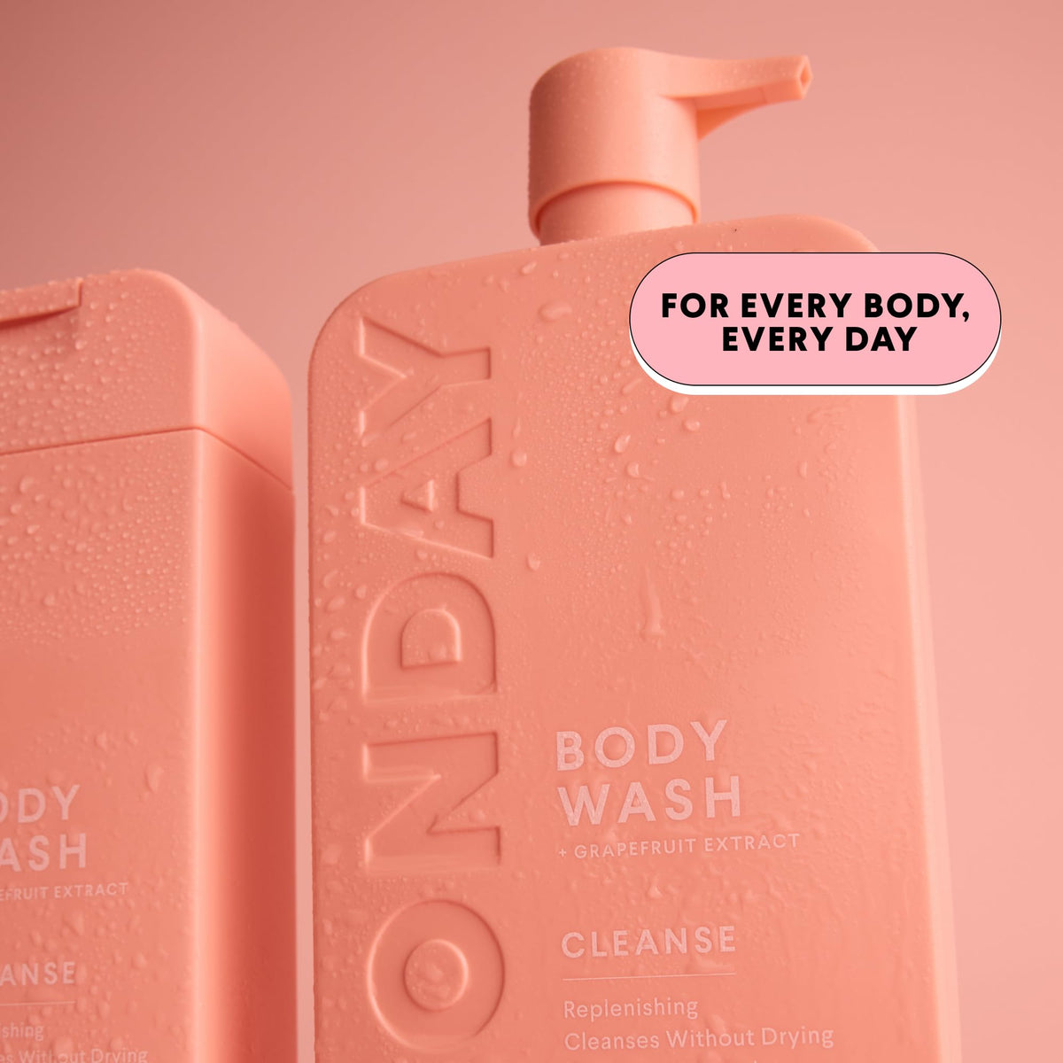 MONDAY HAIRCARE 900 mL bottle beside common items to show true size