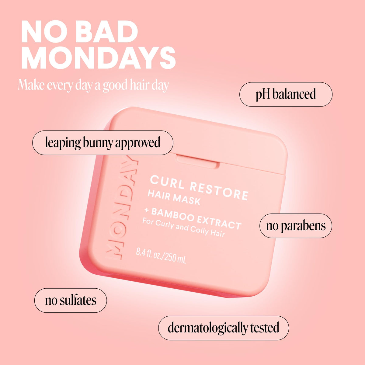MONDAY HAIRCARE applying mask to curly hair for detangling benefit
