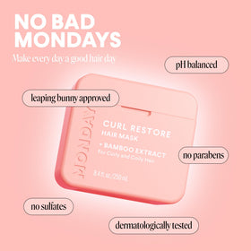MONDAY HAIRCARE applying mask to curly hair for detangling benefit