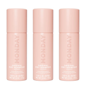 MONDAY HAIRCARE front can showing branding and size benefit quick identification