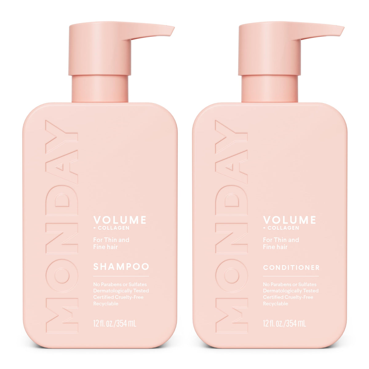 MONDAY HAIRCARE front packaging set showing clean design and product clarity