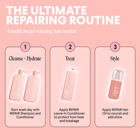 MONDAY HAIRCARE before and after hair ends comparison illustrating smoother results