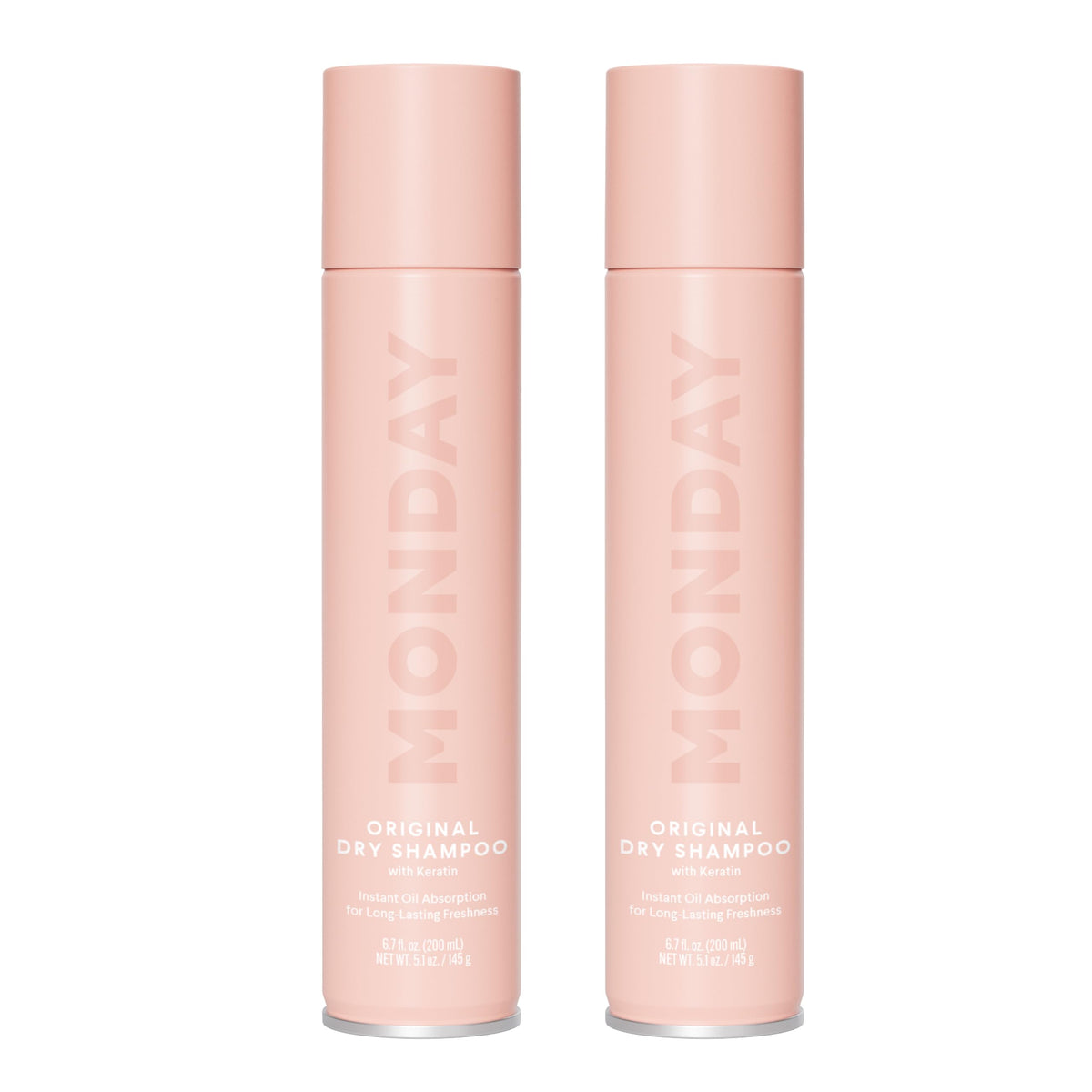 MONDAY HAIRCARE front packaging showing dual 200 mL cans and brand benefit