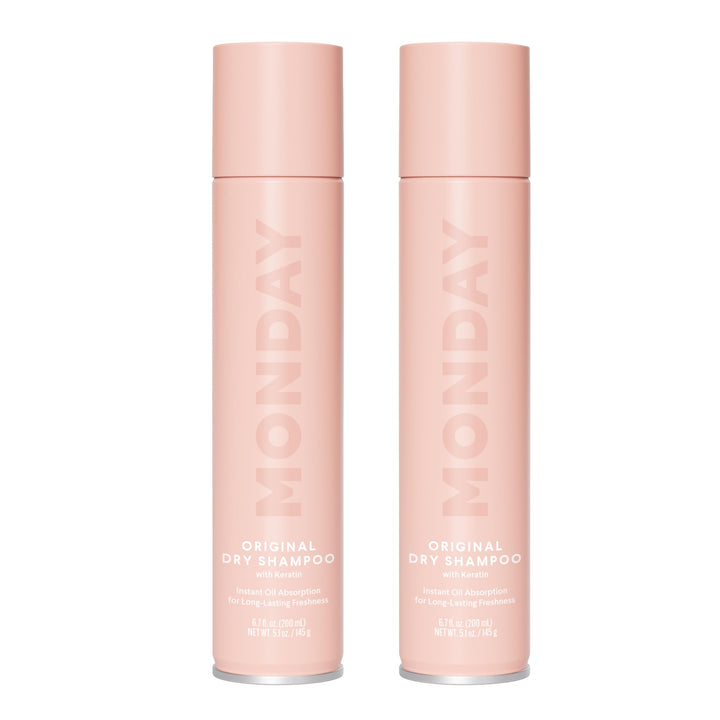 MONDAY HAIRCARE front packaging showing dual 200 mL cans and brand benefit