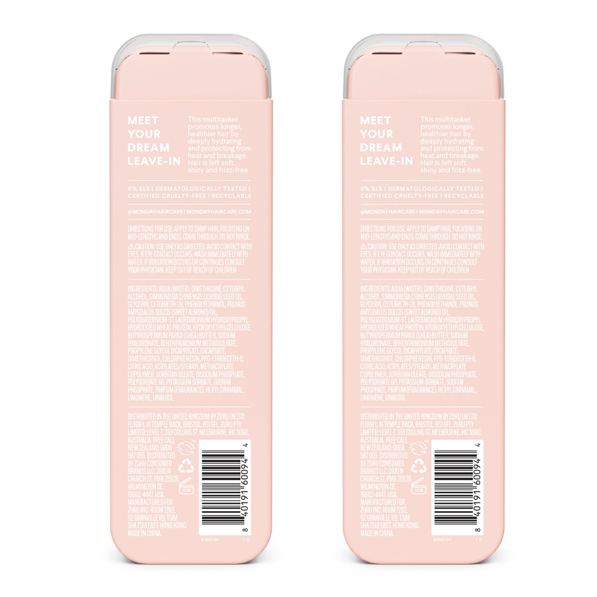 MONDAY HAIRCARE pump and conditioner texture highlighting smooth formula