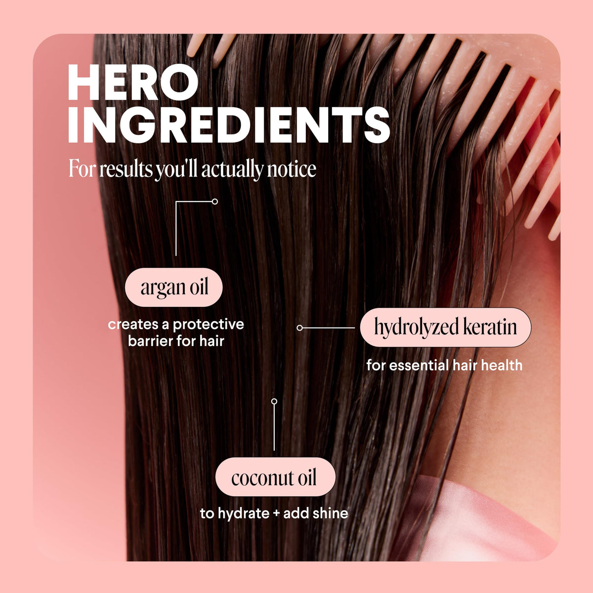 MONDAY Haircare REPAIR Leave-In in hand demonstrating lightweight heat protection benefit