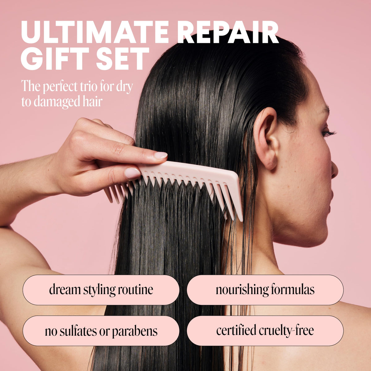 MONDAY Haircare REPAIR Shampoo pump close-up highlighting gentle cleansing benefit