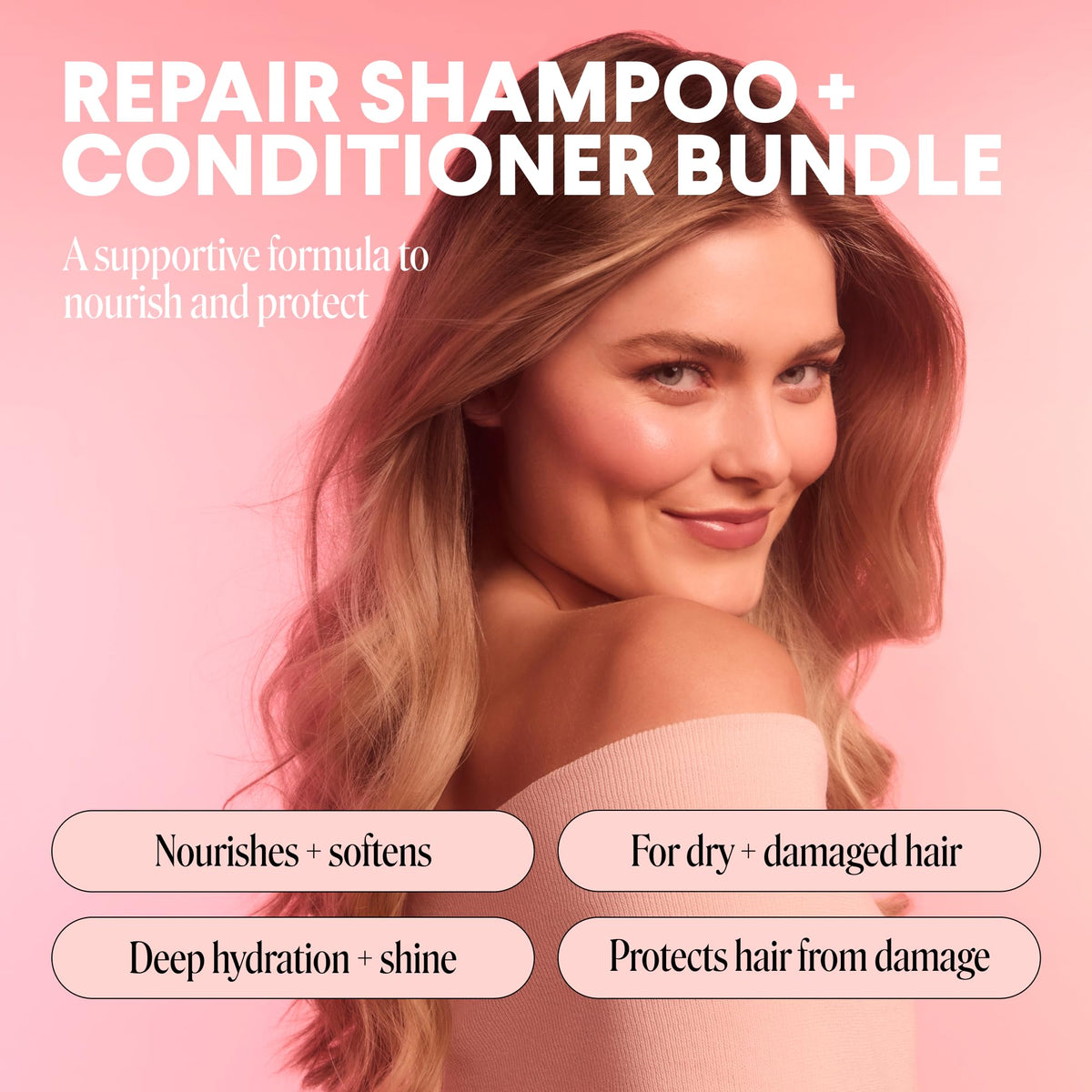 MONDAY HAIRCARE shampoo pump close-up highlighting easy dispensing and gentle lather