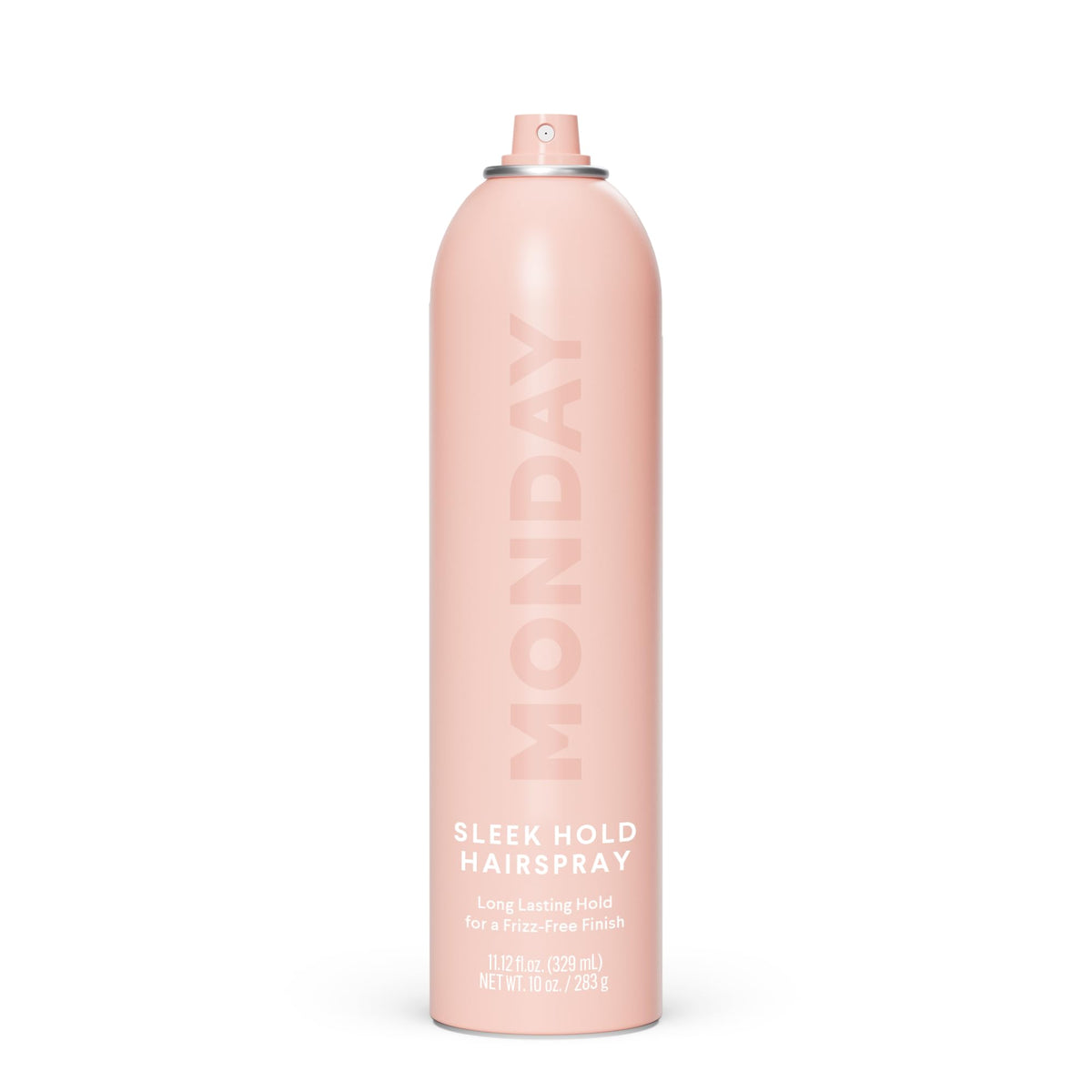 MONDAY HAIRCARE front packaging showing sleek hold can and volume benefit