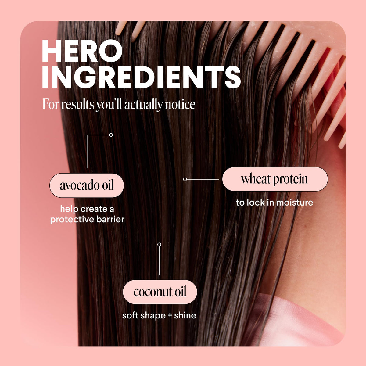 MONDAY HAIRCARE avocado oil droplet close-up showing conditioning barrier
