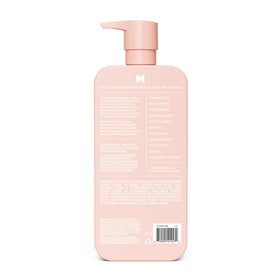 MONDAY HAIRCARE back label close-up highlighting ingredients and product claims