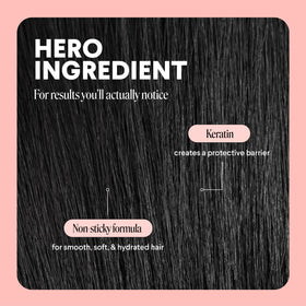 MONDAY HAIRCARE label detail showing keratin mention and heat defense