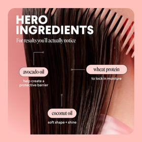 MONDAY HAIRCARE close-up label listing Wheat Protein and oils benefits