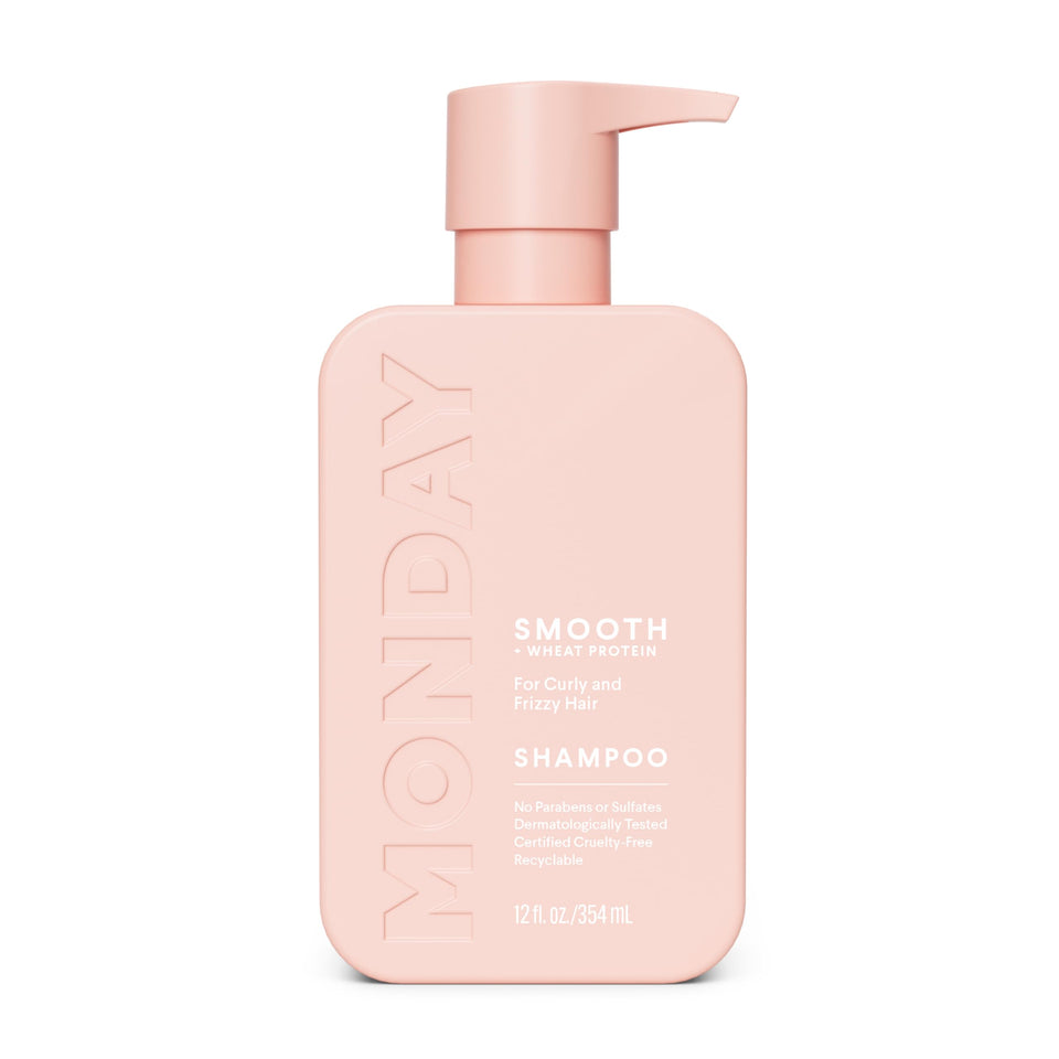 MONDAY HAIRCARE front packaging showing clean bottle and label benefit